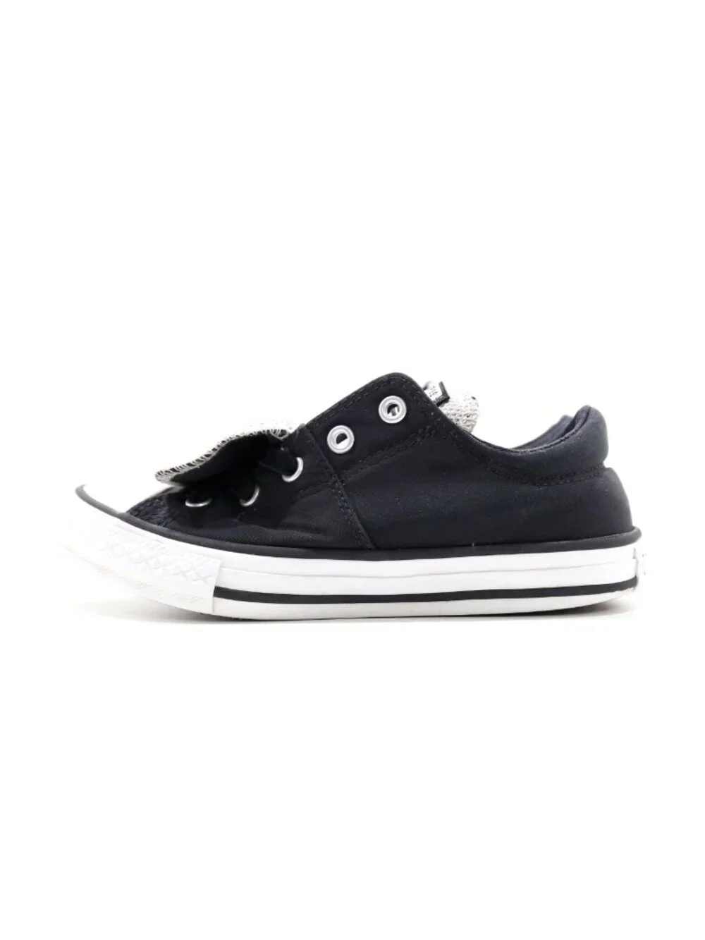 Converse Maddie Black & Silver Double Tongue Slip On Sneakers - Kids' 1